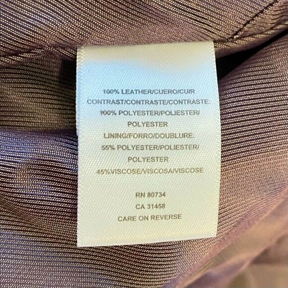 BCBGMAXAZRIA Leather Jacket Coat Purple Peplum Small - Picture 11 of 12